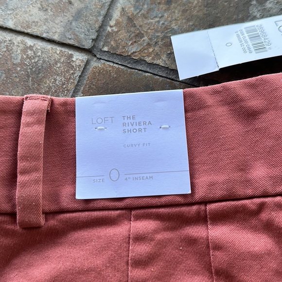 LOFT riviera shorts 4” inseam size 0; a terracotta color - Picture 3 of 3